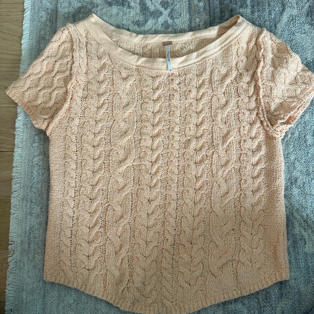 New Look Apricot Knit Short Sleeve Top